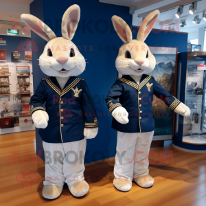 Navy Wild Rabbit mascotte...