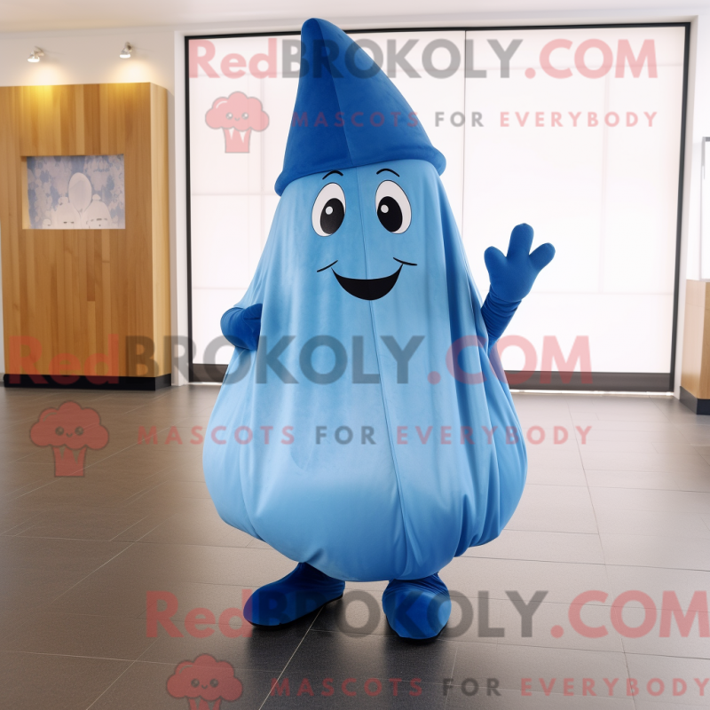 Característica da máscara de uma pele azul com culotes e luer - Mascotes de pêra - REBROKO_389796 - RedBrokoly.com