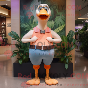 Maskotfigur af en Peach...