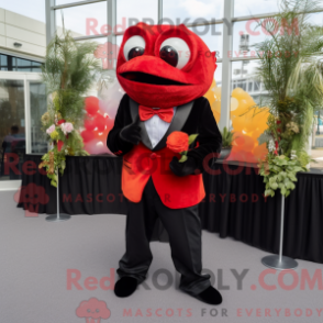 Característica de máscara de uma pirata vermelha usada para fumar e fumar - Mascotes piranhas - REBROKO_389827 - RedBrokoly.com