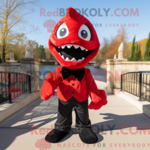 Maskot postava červené...