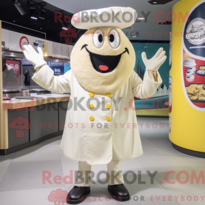 Maskot postava krémové...