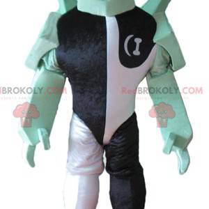 Mascota robot de personaje de fantasía blanco y negro negro -