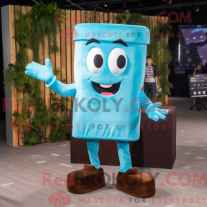 Maskot karaktär av en Cyan...