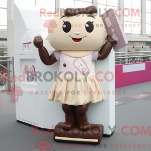 Mascot character of a Beige...