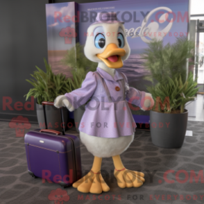 Fantasia de mascote de Gosling Lavanda com Saia Circular e Pastas - Mascotes Gosling - REBROKO_389978 - RedBrokoly.com