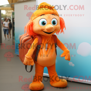 Maskotkarakter af en orange...