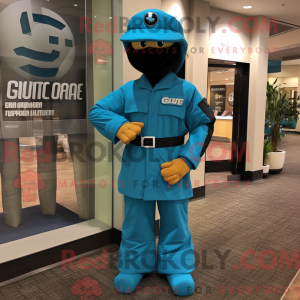 Mascot character of a Teal...