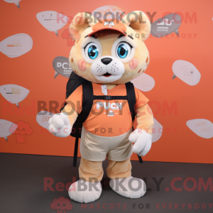 Maskot-karakter av en Peach...