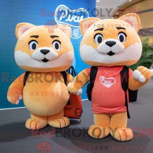 Maskot-karakter av en Peach...