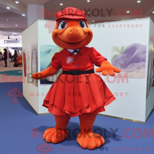 Maskot postava červené...