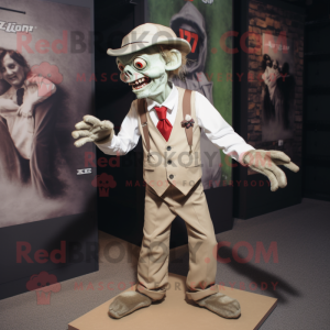 Beige Zombie mascotte...