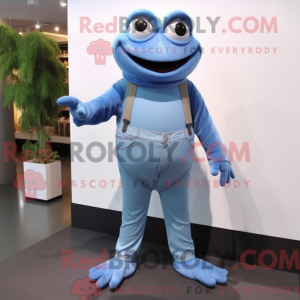 Postava maskota modré žáby...