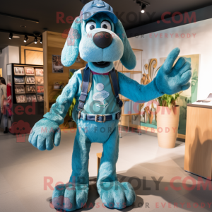 Postava maskota Teal Dog...