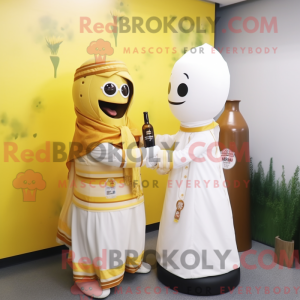 Maskot karakter af en hvid...