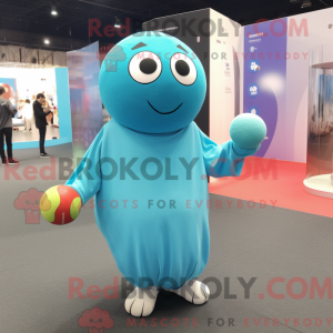 Mascot character of a Cyan...