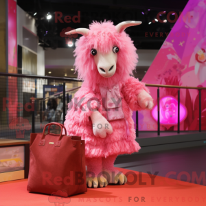 Mascottefiguur van een roze...