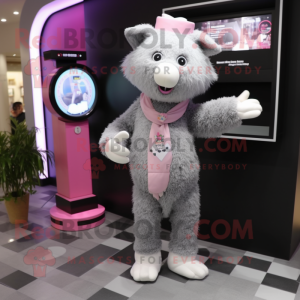 Grau-rosa Maskottchen...