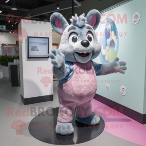 Grå Pink maskot kostume...