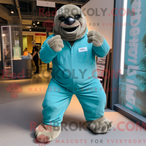 Postava maskota Teal Giant...