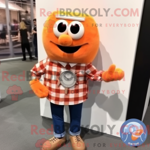 Maskotkarakter af et orange...