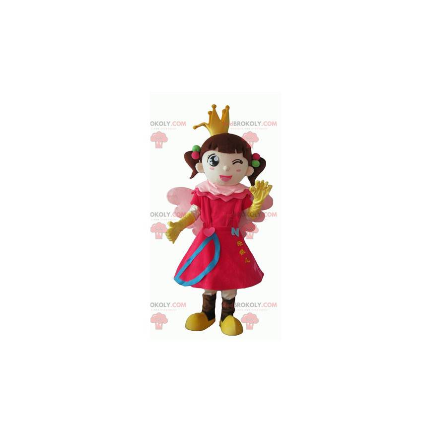 Fe prinsesse lille pige maskot - Redbrokoly.com