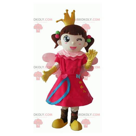 Fe prinsesse lille pige maskot - Redbrokoly.com