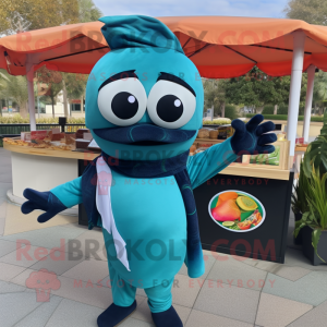 Teal Sushi mascotte kostuum...