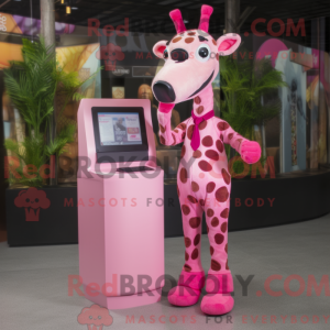 Mascot character of a Pink...