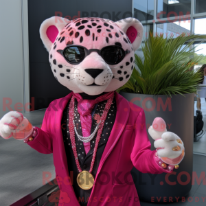 Maskotkarakter af en Pink...