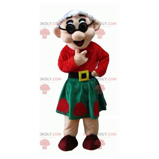 Velha mascote vestida de vermelho e verde - Redbrokoly.com