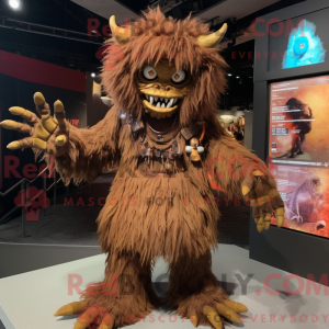 Mascot character of a Brown...