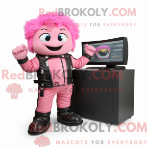Mascot character of a Pink...