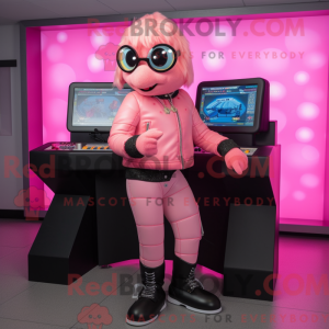 Mascot character of a Pink...