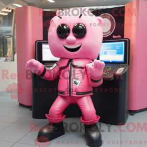 Mascot character of a Pink...