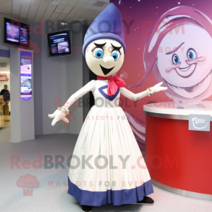 nan Gyro mascot costume character dressed with a Ball Gown and Tie pins