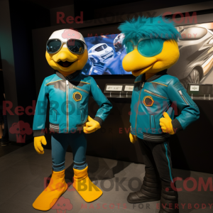 Mascot character of a Teal...