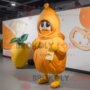 Maskotkarakter af en orange...