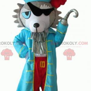 Mascote do cão Husky vestido de pirata - Redbrokoly.com