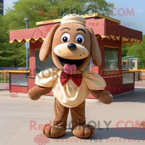 Mascot character of a Brown...