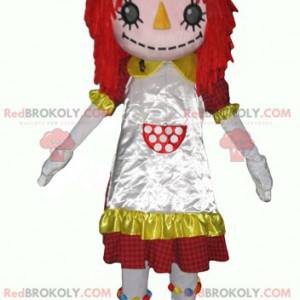 Ragazza mascotte bambola spaventapasseri con i capelli rossi -
