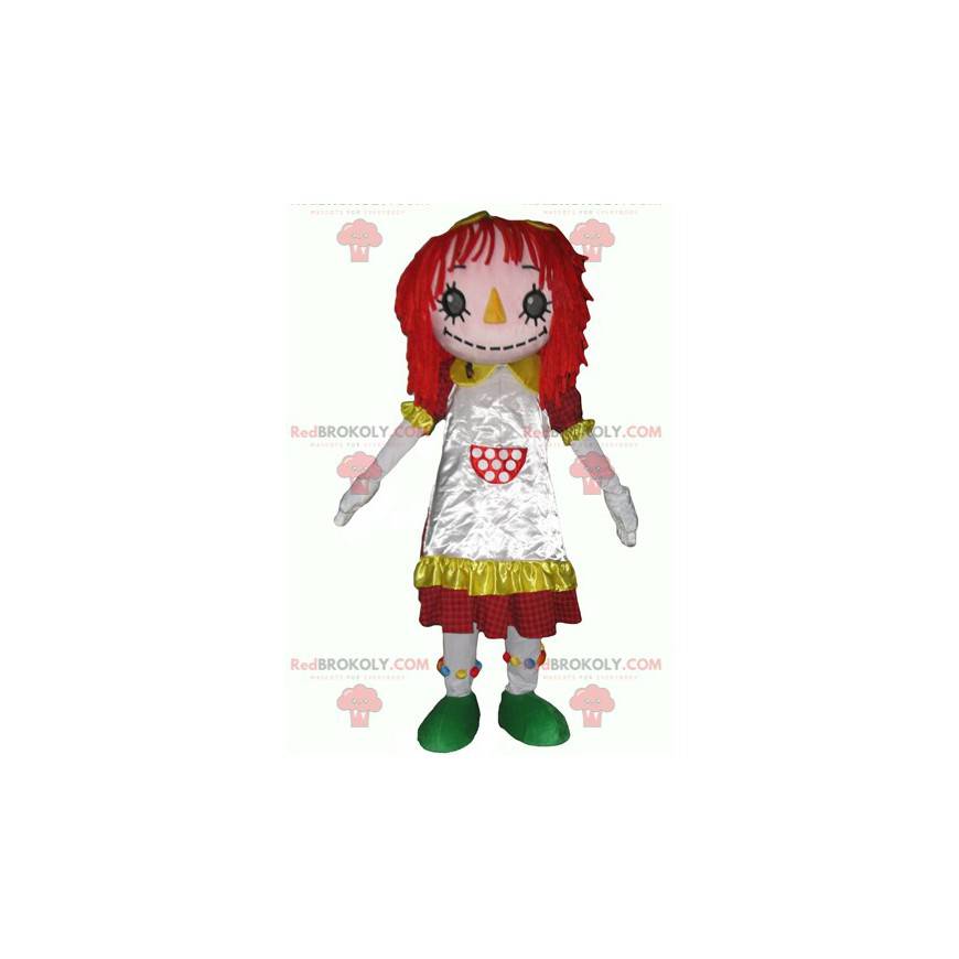 Strach na wróble lalka maskotka dziewczyna z czerwonymi włosami