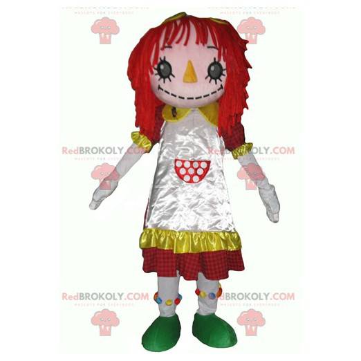 Menina mascote da boneca espantalho com cabelo ruivo -