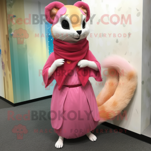 Pink Weasel maskot kostume...