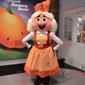 Maskotkarakter af en Peach...