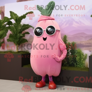Maskotkarakter af en Pink...