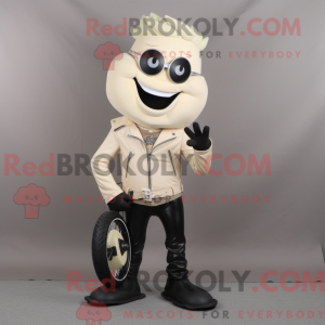 Maskotkarakter af en beige...