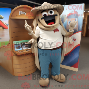 Mascot character of a Tan...
