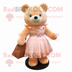 Peach Teddy Bear maskot...