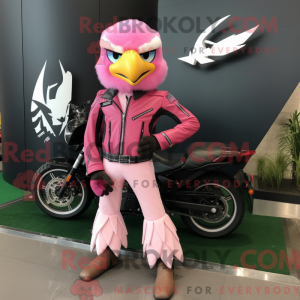Maskotkarakter av en Pink...